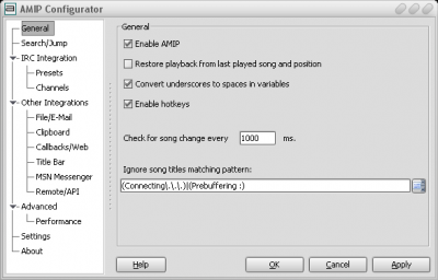 AMIP Configurator General settings
